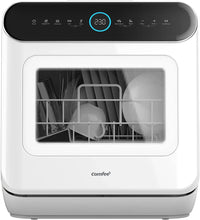 COMFEE' Mfd42S110W-It Lavastoviglie A Libera Installazione Con 3 Coperti, 7 Programmi, Tocca Controllo, Display A Led, Avvio Ritardato E Funzione Di Lavaggio Fuori Stagione, Bianco