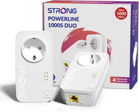 STRONG AV1000 PLC Powerline con Enchufe Integrado, Puertos Gigabit