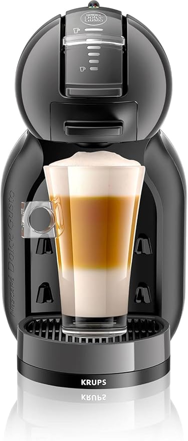 Krups Nescafé Dolce Gusto Mini Me Cafetera, cápsulas con 15 bares de presión, capacidad 0.8 L, bebidas frías o calientes, Play&Select, Thermoblock, 35 tipos café, Negra, KP1238