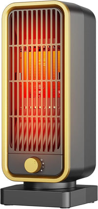 Calefactor Bajo Consumo - 900W PTC Calefactor Baño,3 Modos,Protección contra Sobrecalentamiento/Vuelco,Calentador Bajo Ruido,Heater para Sala de Estar Dormitorio Oficina Estudio,Ligero Portátil