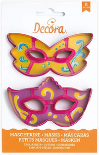 DECORA, 0255107 Kit de Cortadores de Máscaras, El Kit Ideal para Crear Decoraciones en Pasta de Azúcar o Goma, Diseño Original. Paquete de 2 piezas.