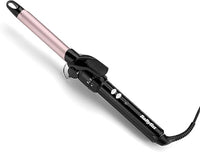 BaByliss Rizador de 19 mm - Tenacilla, Barril Satin Touch, 10 ajustes de Calor, Rizador profesional, Rizos definidos, Acabado duradero, Negro y Rosa, C319E