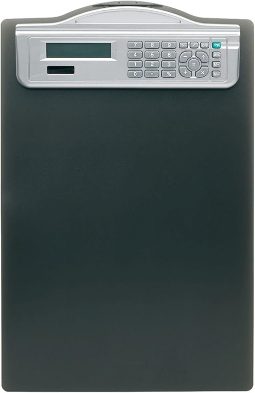 Alco-Albert 5518 – 11 sujetapapeles con calculadora solar, DIN A4, escala, Negro