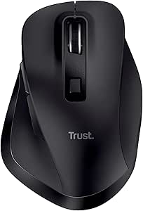 Trust Fyda Ratón Inalámbrico Recargable, Diseño Sostenible, 800-2400 PPP, 6 Botones, Soporte para Pulgar, 2,4 GHz, Receptor USB, Ratón Ergonomico para Ordenador Portátil, PC, Macbook, Oficina