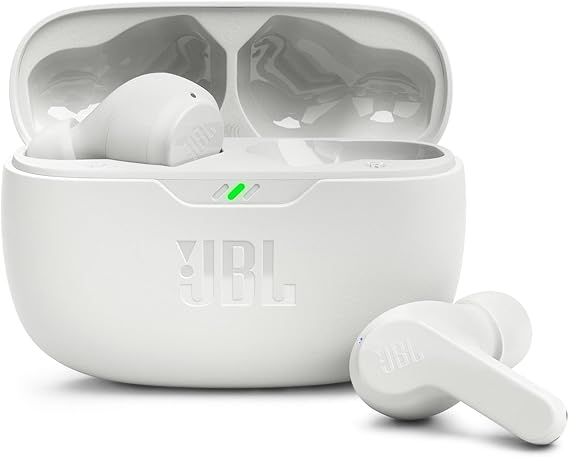 JBL Wave Beam, auriculares inalámbricos In-Ear, IP54 e IPX2, manos libres y 32 horas de duración de la batería, en blanco