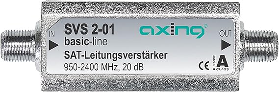 Axing SVS 2-01 Satelliten-Leitungsverstärker Inline Sat (20 dB, 950 - 2400 MHz)