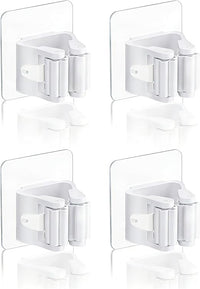 WENRENMK 4 Piezas Colgador Escobas y Fregonas, Soporte Escobas Pared, Colgador Escoba, no Requiere Perforación, Apto para Cocina, Baño, Jardín, Garaje