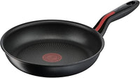 Lagostina Red Line - Sartén antiadherente Ø 22 cm, sartén por inducción, resistente a gas y horno, indicador de cocción térmica, parte trasera de acero inoxidable y aluminio, mango de silicona