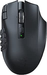 Razer Naga V2 HyperSpeed - Ratón Inalámbrico Ergonómico para Juegos MMO, 19 Botones Programables, Hyperspeed, hasta 250 Horas de Duración De La Batería, Sensor Óptico Focus Pro 30K, Negro