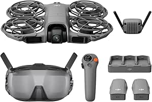 DJI Pack Neo 2 Motion Vuela Más con RC Motion 3 y Goggles N3, transmisión estable con transceptor digital, dron 4K para principiantes, vuelo FPV, 3 baterías