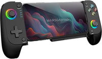 Mars Gaming MGPX, Gamepad Bluetooth 5.0 2en1, RGB Neon, Vibración Dual y Función Turbo, Soporte Smartphone Hasta 6.8