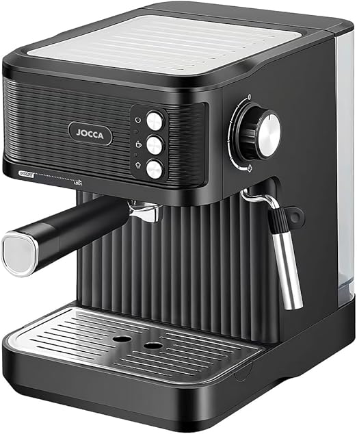 Jocca - Cafetera Espresso 850W con Bomba de 20 Bares y Vaporizador
