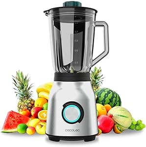 Cecotec Batidora de Vaso Power Black Titanium 1800MAX Blend It. 1800W Potencia Máxima, 5 Velocidades, 6 Cuchillas de Acero Inoxidable, Pica Hielo, Función Turbo y Smoothie, Función AutoClean