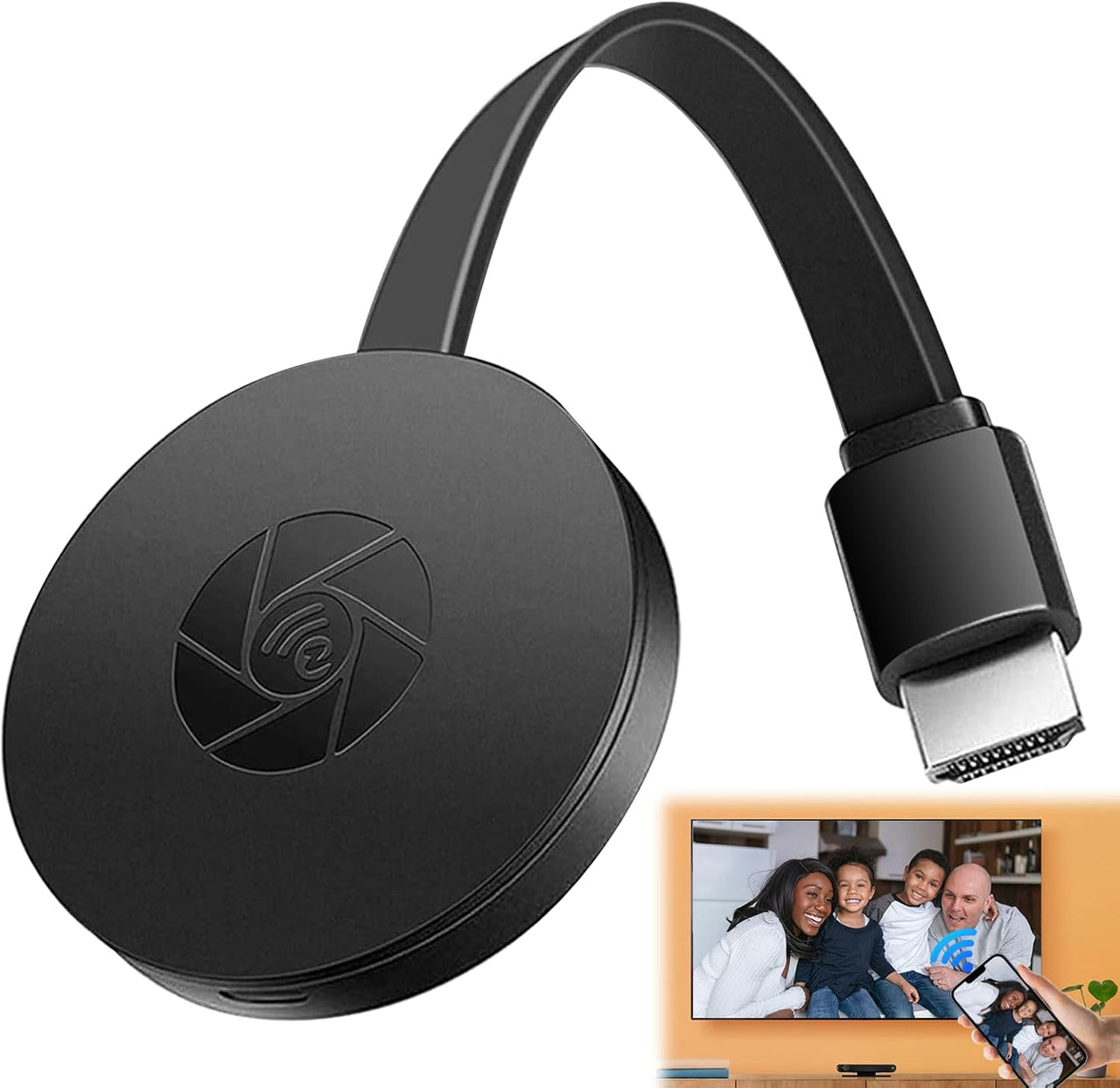 Chromecast - Dispositivo Google Chromecast para TV, adaptador de pantalla inalámbrica para iPhone, Android, Windows, proyector de espejo de pantalla HDMI inalámbrico 1080P, compatible con DLNA