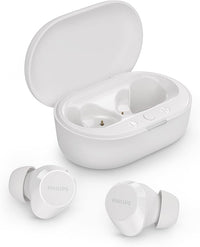 PHILIPS TAT1209WT Auriculares True Wireless con Bluetooth - Auriculares pequeños, Gran Valor, un Sonido Natural con Graves dinámicos, Llamadas nítidas y Estuche de Carga tamaño Bolsillo - Blanco