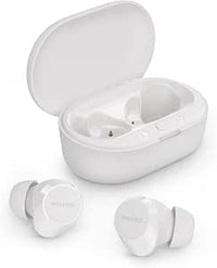 Philips TAT1209WT Auriculares True Wireless con Bluetooth - Auriculares pequeños, Gran Valor, un Sonido Natural con Graves dinámicos, Llamadas nítidas y Estuche de Carga tamaño Bolsillo - Blanco