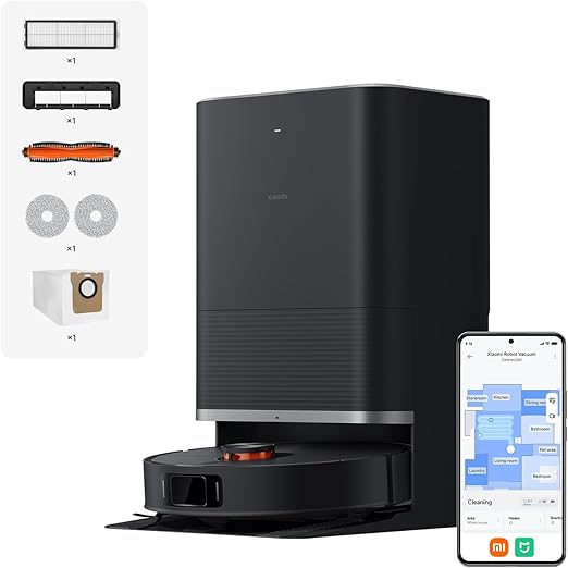 XIAOMI Robot Vacuum X20 MAX - Robot Aspirador y fregasuelos con Sistema Inteligente de navegación láser (LDS), succión de 8000 Pa, rutas de Limpieza en Zigzag, Negro (Versión ES)