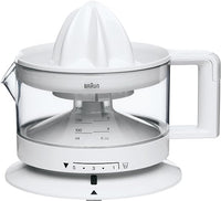 Braun CJ3000 WH - Exprimidor Eléctrico de Naranjas, 20 W, 350 ml, Cantidad de Pulpa Ajustable, Apto para Lavavajillas, Diseño Icónico, Blanco