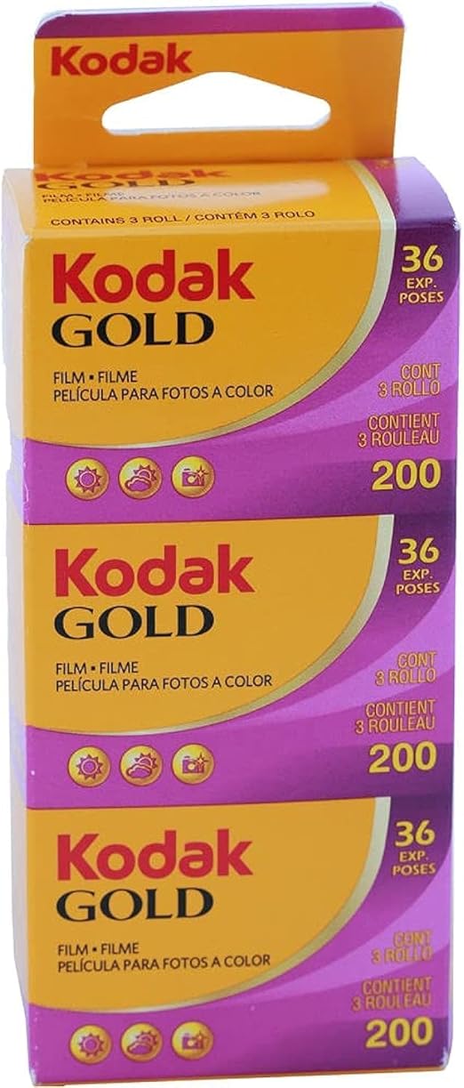 KODAK Gold 200 GB135-36 - Película para Fotos, Embalaje Vertical, Paquete de 3 Unidades