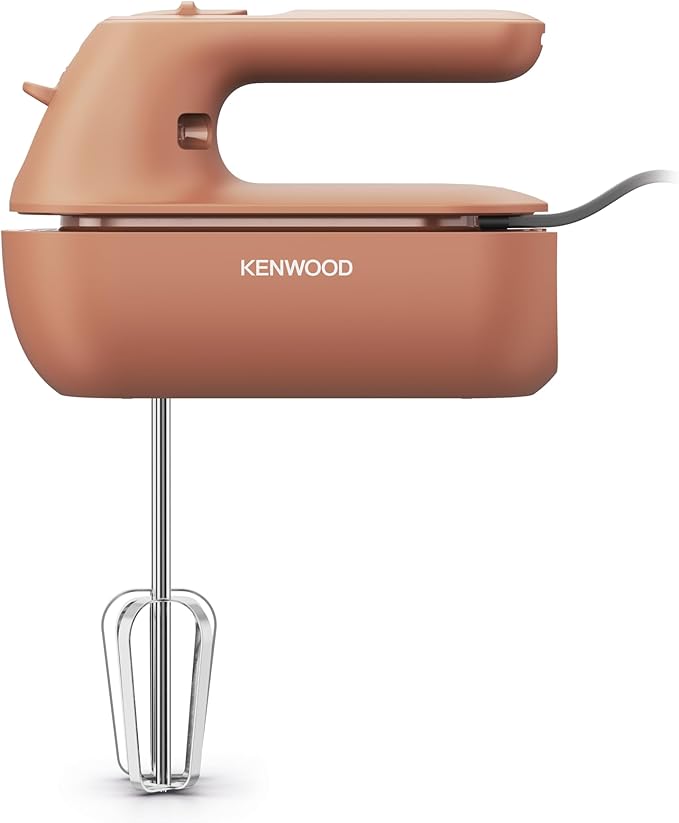 Kenwood QuickMix Go HMP40.000RD - Batidora de mano portátil gracias al maletín integrado, incluye batidor de acero inoxidable y gancho para amasar, cuchara medidora, 350 W, color rojo