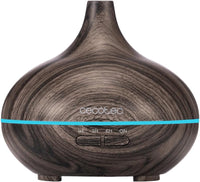 Cecotec Humidificador Ultrasónico con Difusor de Aromas Pure Aroma 300 Yin Grey. Depósito de hasta 300ml, 7 Colores LED Ajustables, Temporizador 10h, Ultrasilencioso, Función de Aromaterapia