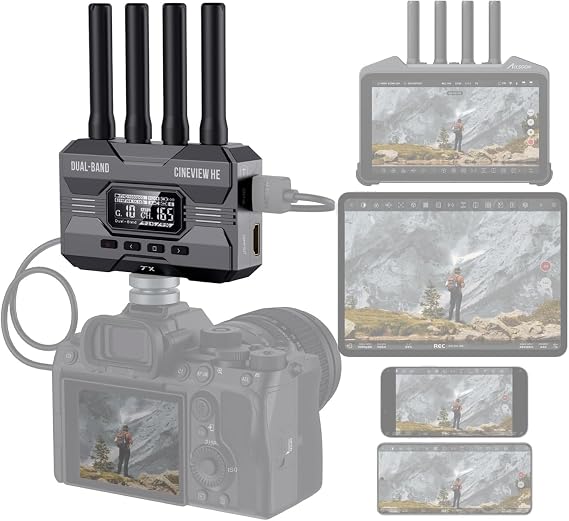 Accsoon - CineView HE - Transmisor - - HDMI - 1080p 23.98/24/25/29.97/30/50/59.94/60fps - Latencia <0.06s - Rango de transmisión 1200ft