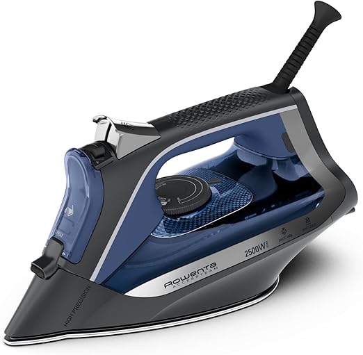 Rowenta Access Steam - Plancha vapor 2500 W, golpe 140 g/min y vapor continuo de 40g/min, suela Microsteam 300, punta precisa, sistema antical y protección antigoteo, azul, DW4301