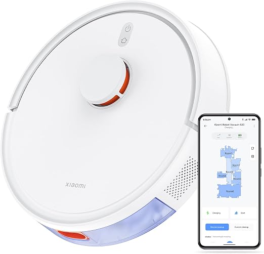 XIAOMI Robot Vacuum S20 - Robot Aspirador y fregasuelos con Sistema Inteligente de navegación láser (LDS), succión de 5000 Pa, rutas de Limpieza en Zigzag, Blanco (Versión ES)