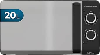 Cecotec Microondas de 20 Litros ProClean 3040. 700 W de Potencia, Revestimiento Ready2Clean, 6 Niveles Funcionamiento, Temporizador 30 min, Modo Descongelar, Negro