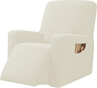 E EBETA Jacquard Funda de sillón Capuchas elásticas para sillón, Elástico Funda para sillón reclinable (Blanco lechoso)