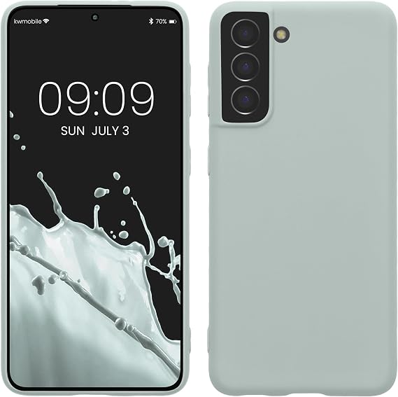 kwmobile Housse Compatible avec Samsung Galaxy S21 Coque - Housse de téléphone Protection Souple en Silicone - Cool Mint