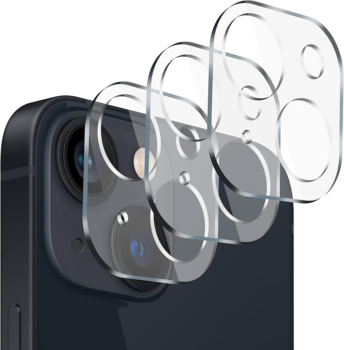 AIYEEN Protector de la Lente de la Cámara (3 Pack) Compatible con la Protección de la Lente de la Cámara del iPhone 13 6.1"& iPhone 13 mini 5.4", HD Clear Anti-Scratch