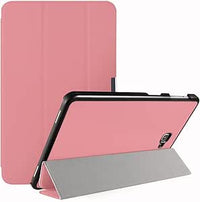 Simpeak Funda Compatible con Samsung Galaxy Tab A 10.1 2016(SM-T580 / T585), Carcasa Compatible con Tab A 10.1 Case Multi-Angulo Cubierta Folio con el Soporte Reposo Automatico de Despertador,Rosa