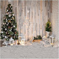 YongFoto 1,5x1,5m Fondo de Fotografia Navidad Árbol Luces Brillantes Linterna Alfombra RIC Tablón de Madera Interior Telón de Fondo Fiesta Niños Boby Retrato Personal Estudio Fotográfico Accesorios