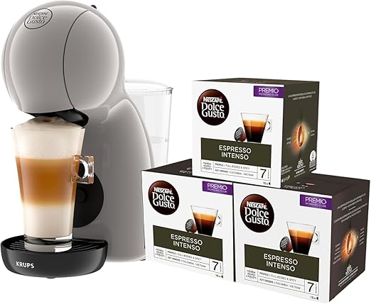 KRUPS Piccolo XS Taupe, Cafetera de cápsulas multibebida, ultracompacta, espresso de alta presión, compatible con cápsulas NESCAFÉ® Dolce Gusto®, Incluye 3 packs de café, KP1A3ACAS