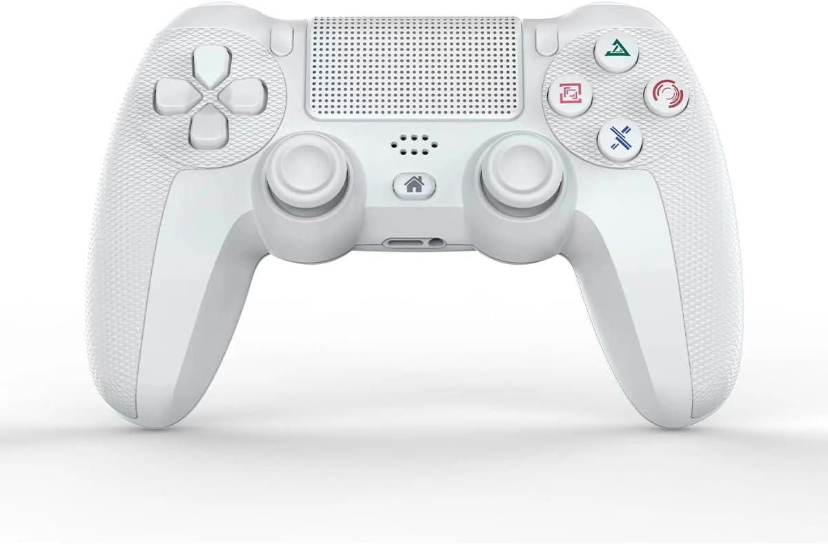NK Mando para PS4 / PS3 / PC/Móvil Inalámbrico - Wireless Controller con 2-shock, Función Detección 6 ejes, Luz LED, Panel Táctil, Entrada para Auriculares, Cable de Carga incluido - Negro