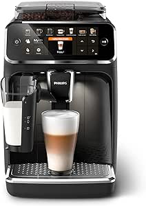 Philips Serie 5400 Cafetera Superautomática - Sistema de Leche LatteGo, 12 Variedades de Café, Pantalla Intuitiva, 4 Perfiles de Usuario, Negro (EP5441/50)