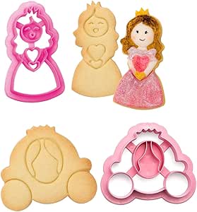 Decora 0255052 KIT 2 EMPORTE-PIÈCES en Plastique Princess, Rose