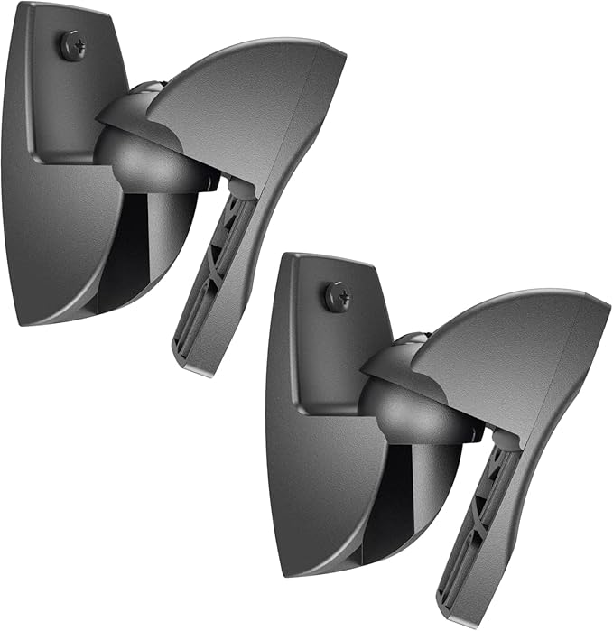 Vogel's VLB 500 Soporte de Pared Universal para Altavoces, Giratorio hasta 180º, Inclinable hasta 20º, Premontado, Máx. 5 kg, Negro (2X)