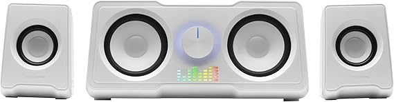 Mars Gaming MS22, Altavoces Gaming Compactos 2.2, RGB Flow, Subwoofer + 4 Drivers Activos, Sonido DSP 35W, Blanco