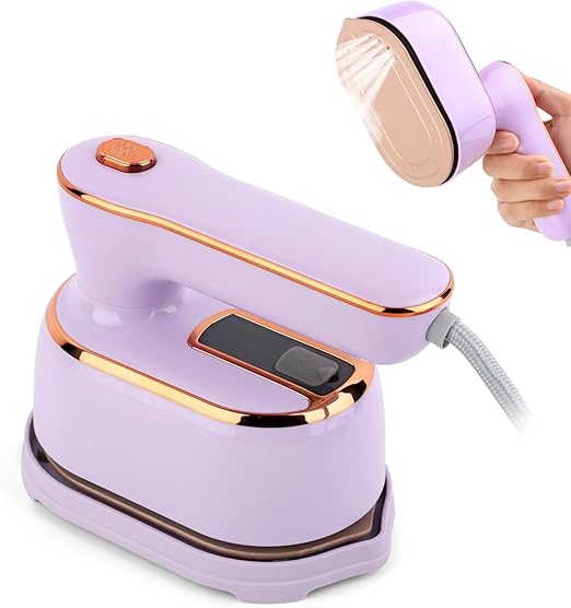 Plancha de Viaje, Plancha Vapor de 1000 W con Indicador Led Y Vapor de 4 Niveles, Mini Plancha Costura de 20s Calentamiento Rápido, Plancha Portatil con DepóSito de Agua de 100 Ml