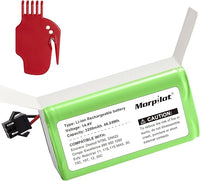 morpilot 14.4V 3200mAh Li-Ion Batería de Repuesto Compatible con Conga Excellence 990 950 1090 1790 1990 Ecovacs Deebot N79 N79S DN622 Eufy RoboVac 11 11S 30 35C y IKOHS Netbot S14 S15 con Cepillo