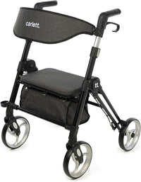 Carlett – Lett Ride | Andador + Asiento y Respaldo Extraíble | Cesta Desmontable| Manillar Regulable 4 Alturas | Soporte para Bastón | Dispositivo Médico Clase I | Ice