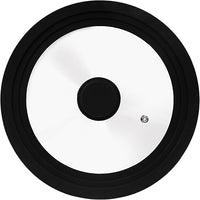 Zanetti, Tapa universal de cristal para ollas y sartenes, borde de silicona resistente al calor, apto para diámetros de 16, 18 y 20 cm