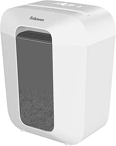 Fellowes FS-9C Aktenvernichter, Kreuzschnitt, 9 Blatt, P4, 17L Behälter, Sicherheitsschloss, zerkleinert 31 Blatt/Min, Hochsicherheit, Für Zuhause & Büro, Weiß