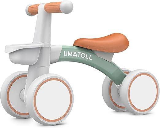 Umatoll Bicicleta sin Pedales para niños a Partir de 1 Año de Equilibrio, Juguetes Bebés de 12 a 24 Meses, Bici Bebe con Canasta, Pimera Bicicleta para Niños y Niñas como Regalo Cumpleaños (Verde)