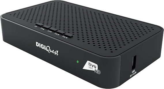 DIGIQUEST Decodificador Tivùsat Classic Q10 | Receptor de satélite HD tivùsat y Zona DAZN habilitada | Mediaplayer, Mando a Distancia 2 en 1 y tivùsat Smartcard incluidos | De Color Negro