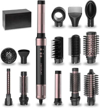 Cecotec Cepillo de Aire Caliente Secador Moldeador Alisador 14 Cabezales Tecnología Coanda CeramicCare 14in1 AirGlam Black. 1400W, Motor Digital, Elimina el Frizz, 3 Temperaturas