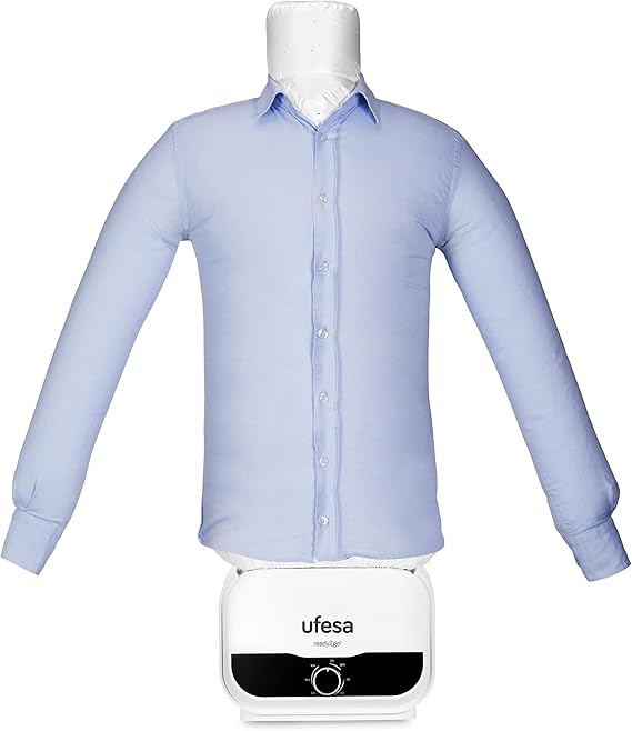 Ufesa Maniquí 2 en 1 SV1200, planchado y secado automáticos, 1200 W, elimina las arrugas, desodoriza y neutraliza los olores, temporizador de 3 horas, tallas S a XXL