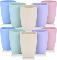 10 Piezas Vasos Plástico Duro Reutilizable, 350 ml Indestructibles Vasos de Plastico Niños Apilables para Jugos, Té, Leche, Agua Helada, Café (5 Colores)